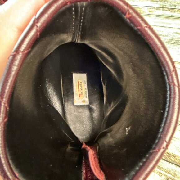 Talbots Boots Womens Size 6 Burgundy Leather Ankle Block Heel Zip Dress Workwear - Picture 5 of 13